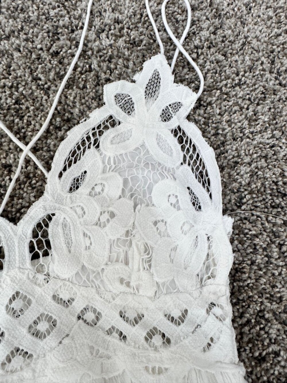 Free People Intimately White Lace Boho Maxi Dress Open Back Size S NWT - Picture 6 of 12